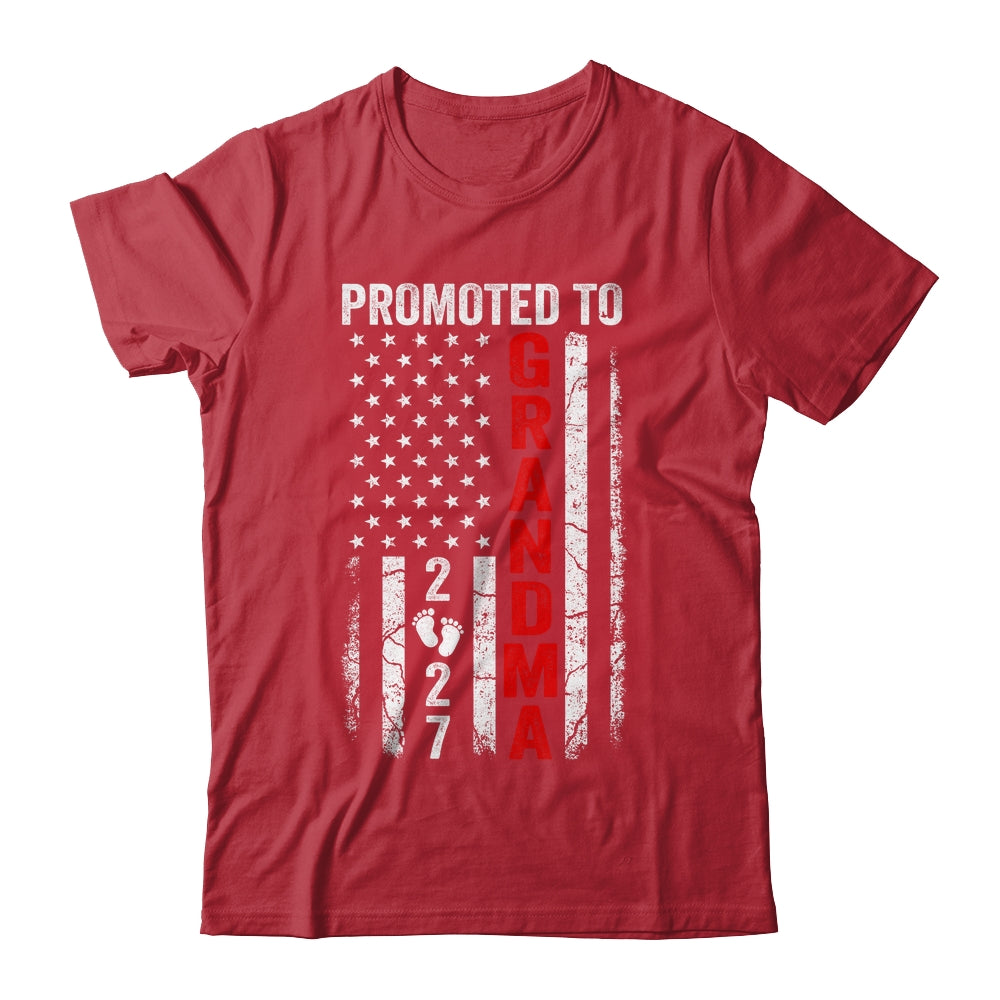 Patriotic Promoted To Grandma 2027 First Time New Grandma Shirt & Hoodie | siriusteestore