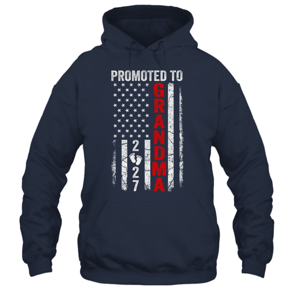 Patriotic Promoted To Grandma 2027 First Time New Grandma Shirt & Hoodie | siriusteestore