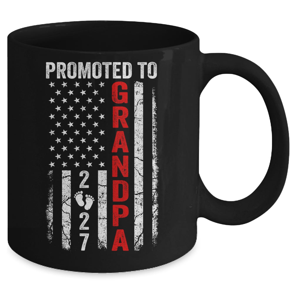 Patriotic Promoted To Grandpa 2027 First Time New Grandpa Mug | siriusteestore