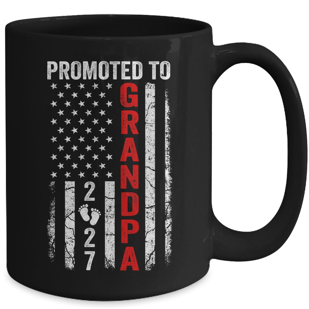 Patriotic Promoted To Grandpa 2027 First Time New Grandpa Mug | siriusteestore