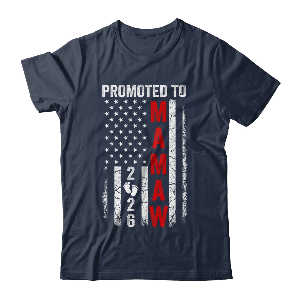 Patriotic Promoted To Mamaw 2026 First Time New Mamaw Shirt & Hoodie | siriusteestore