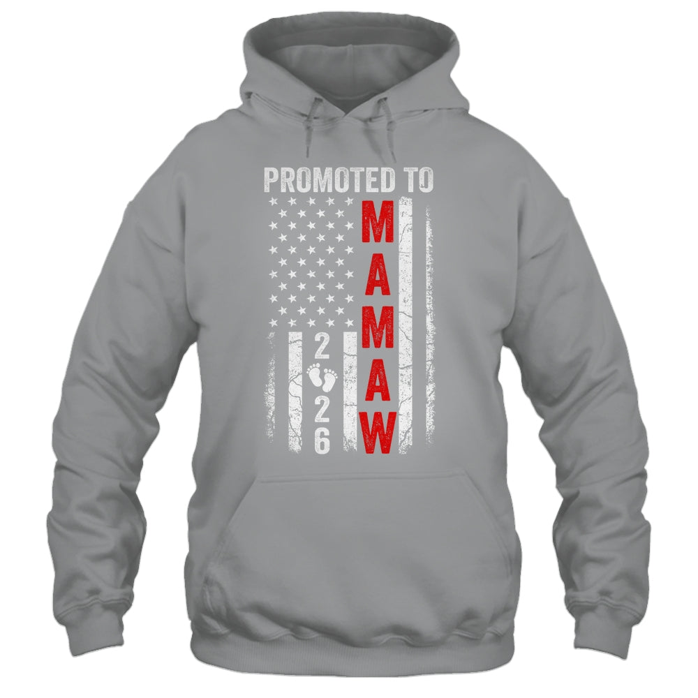 Patriotic Promoted To Mamaw 2026 First Time New Mamaw Shirt & Hoodie | siriusteestore