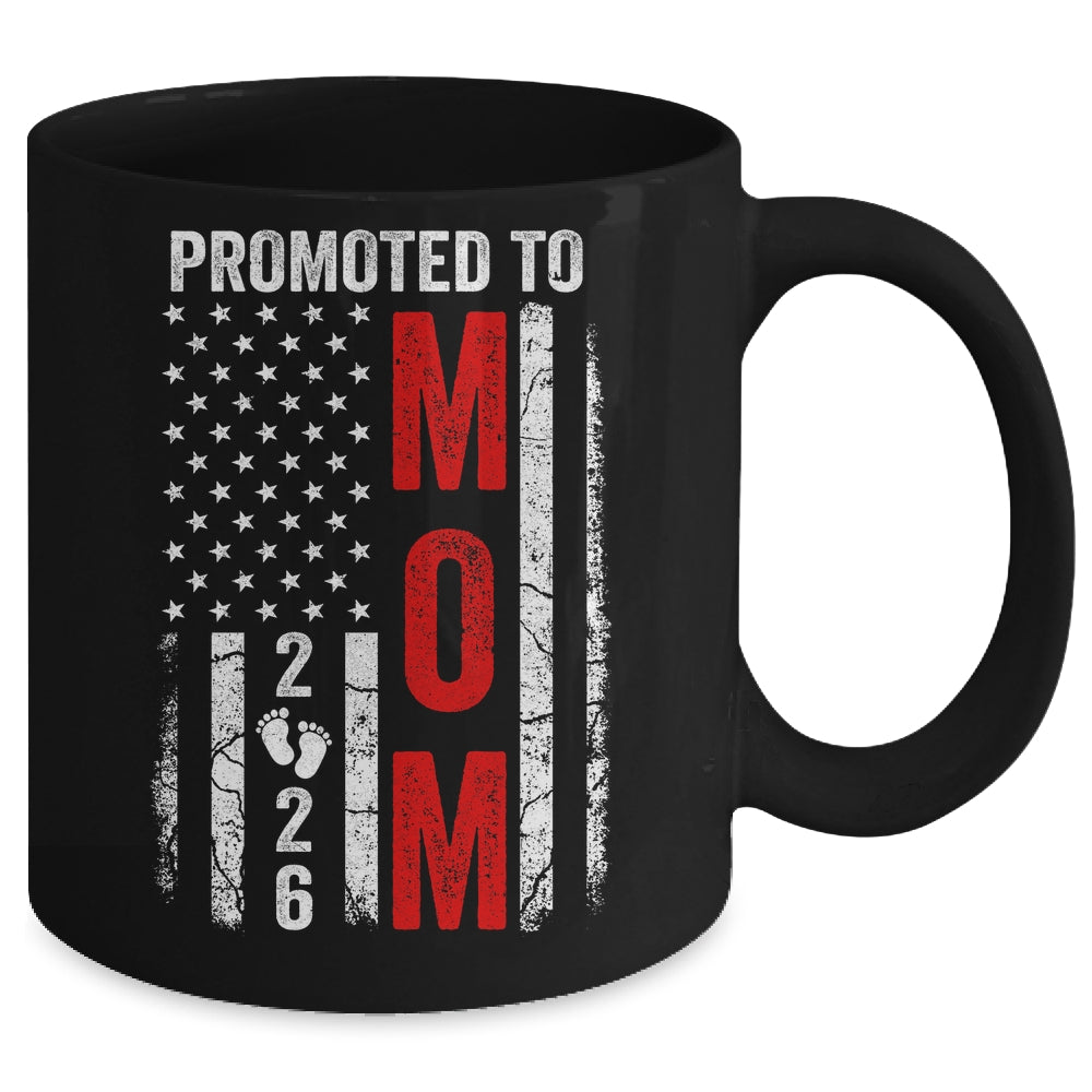 Patriotic Promoted To Mom 2026 First Time New Mommy Mug | siriusteestore