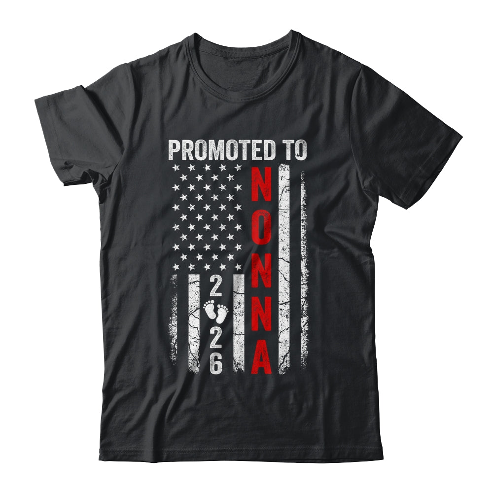 Patriotic Promoted To Nonna 2026 First Time New Nonna Shirt & Hoodie | siriusteestore