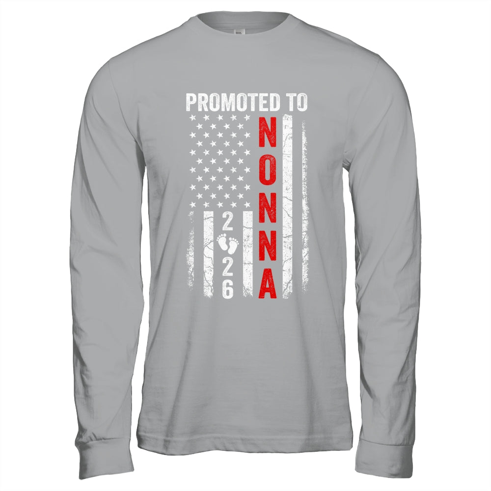 Patriotic Promoted To Nonna 2026 First Time New Nonna Shirt & Hoodie | siriusteestore