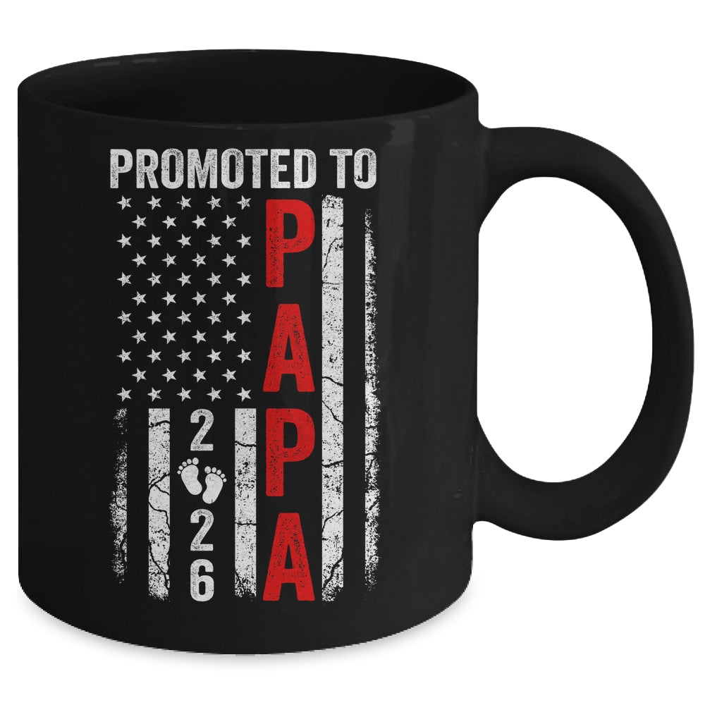 Patriotic Promoted To Papa 2026 First Time New Papa Mug | siriusteestore