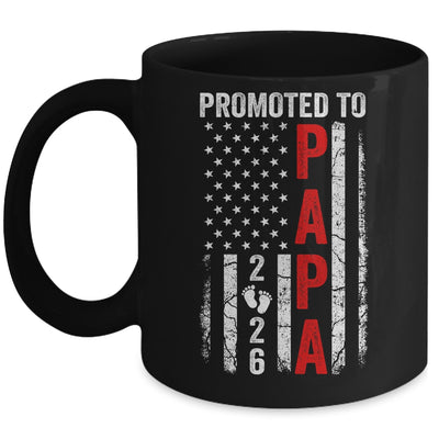 Patriotic Promoted To Papa 2026 First Time New Papa Mug | siriusteestore