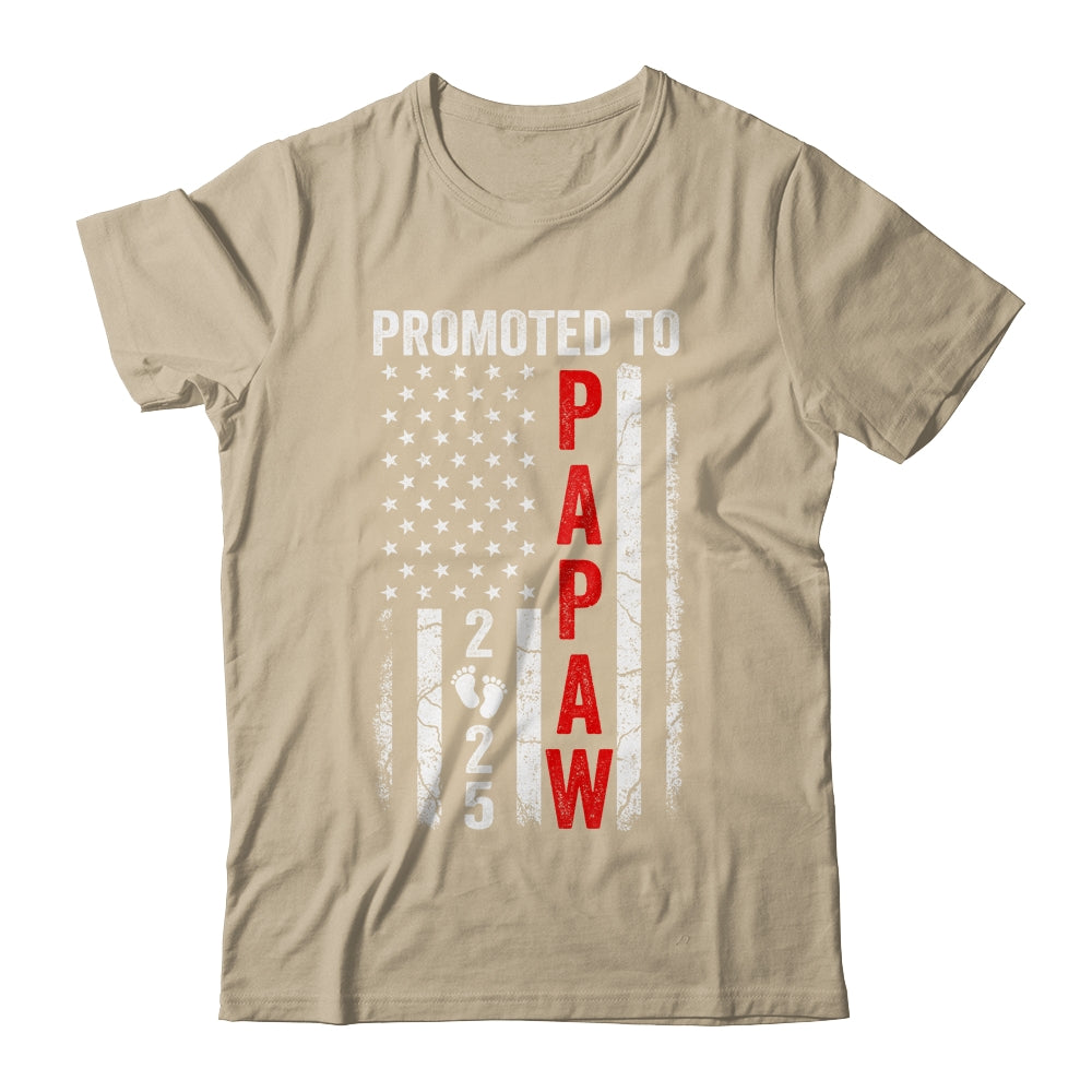 Patriotic Promoted To Papaw 2025 First Time New Papaw Shirt & Hoodie | siriusteestore