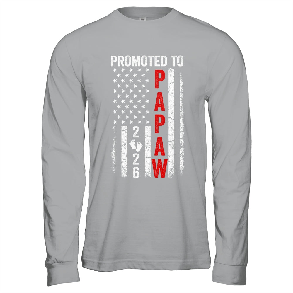 Patriotic Promoted To Papaw 2026 First Time New Papaw Shirt & Hoodie | siriusteestore