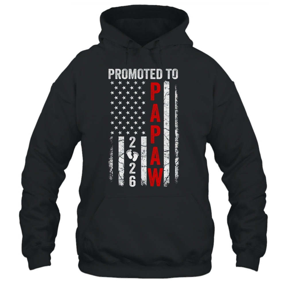 Patriotic Promoted To Papaw 2026 First Time New Papaw Shirt & Hoodie | siriusteestore