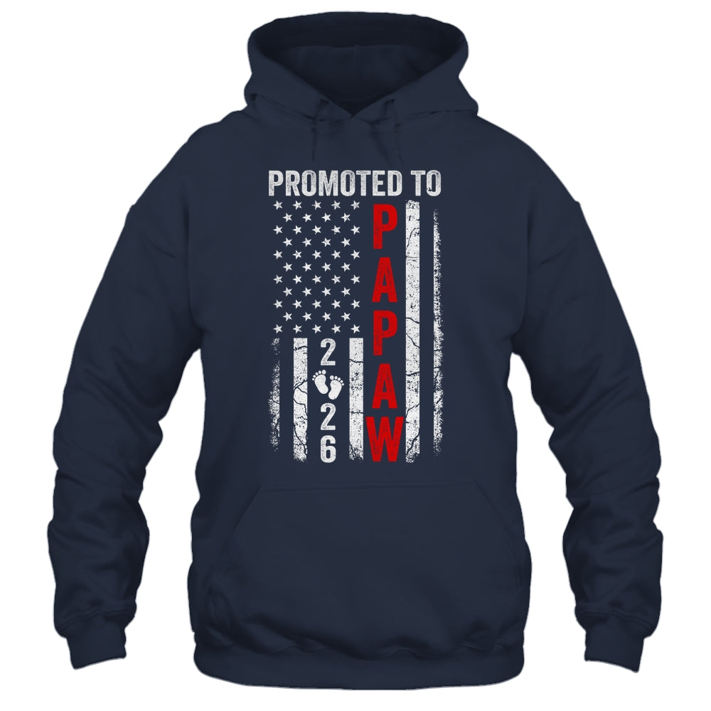 Patriotic Promoted To Papaw 2026 First Time New Papaw Shirt & Hoodie | siriusteestore