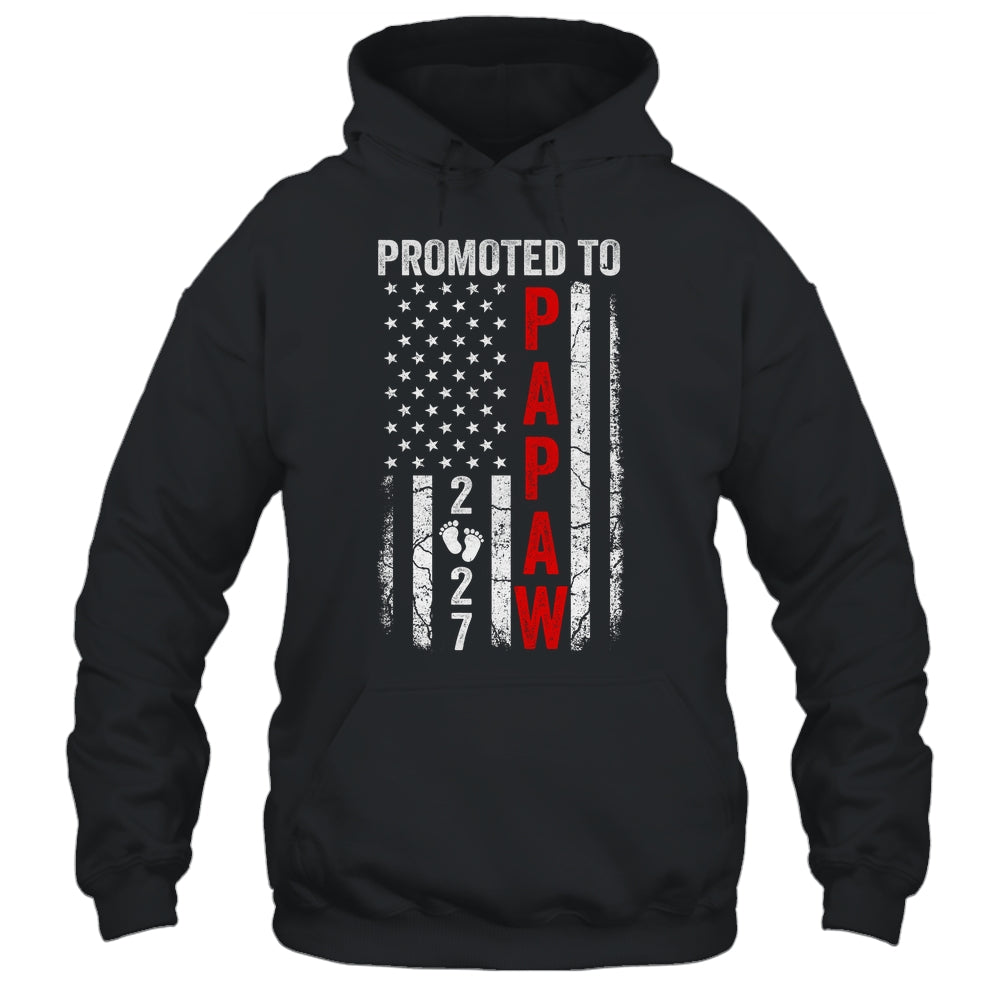 Patriotic Promoted To Papaw 2027 First Time New Papaw Shirt & Hoodie | siriusteestore