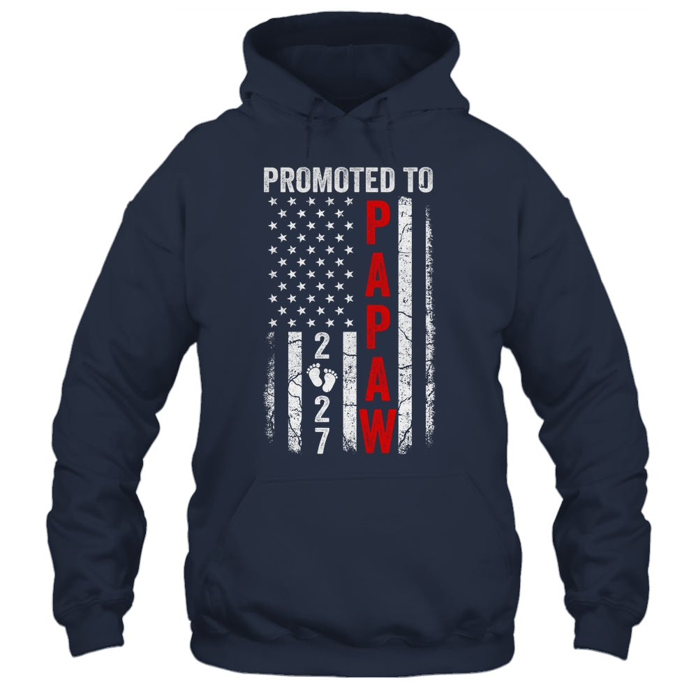 Patriotic Promoted To Papaw 2027 First Time New Papaw Shirt & Hoodie | siriusteestore