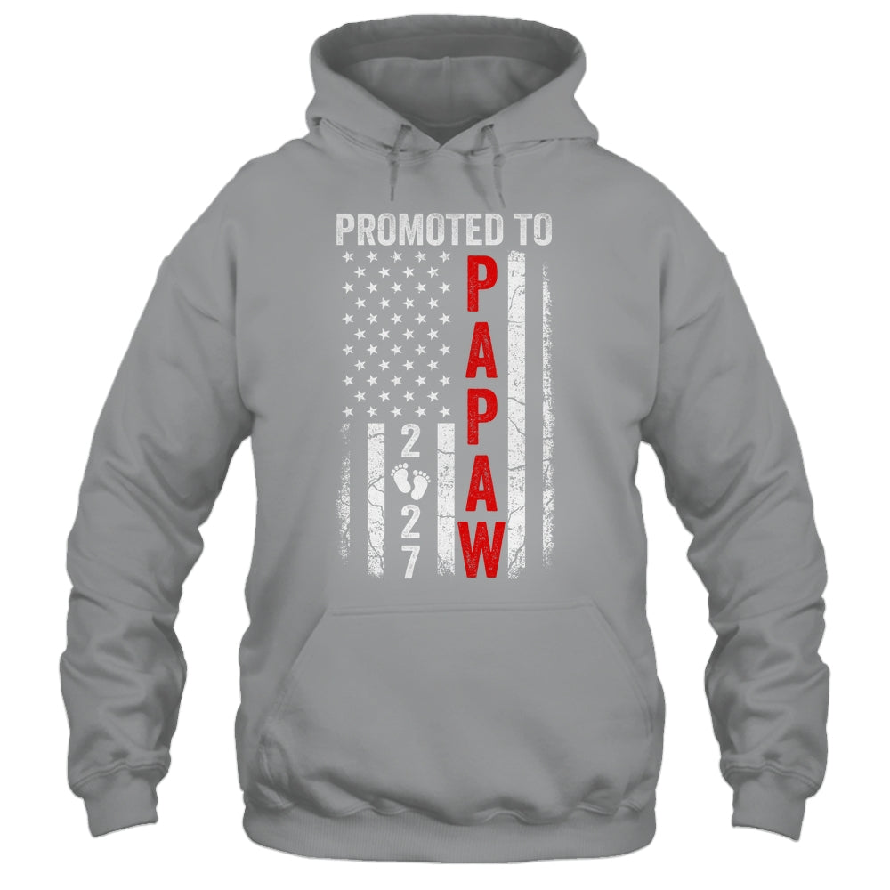 Patriotic Promoted To Papaw 2027 First Time New Papaw Shirt & Hoodie | siriusteestore