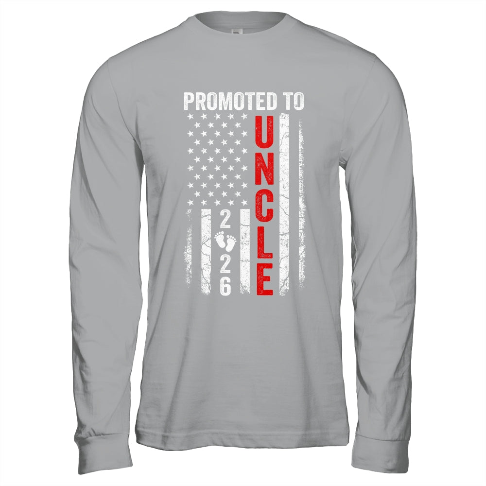 Patriotic Promoted To Uncle 2026 First Time New Uncle Shirt & Hoodie | siriusteestore
