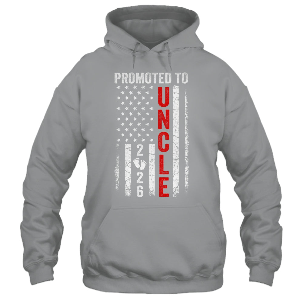 Patriotic Promoted To Uncle 2026 First Time New Uncle Shirt & Hoodie | siriusteestore