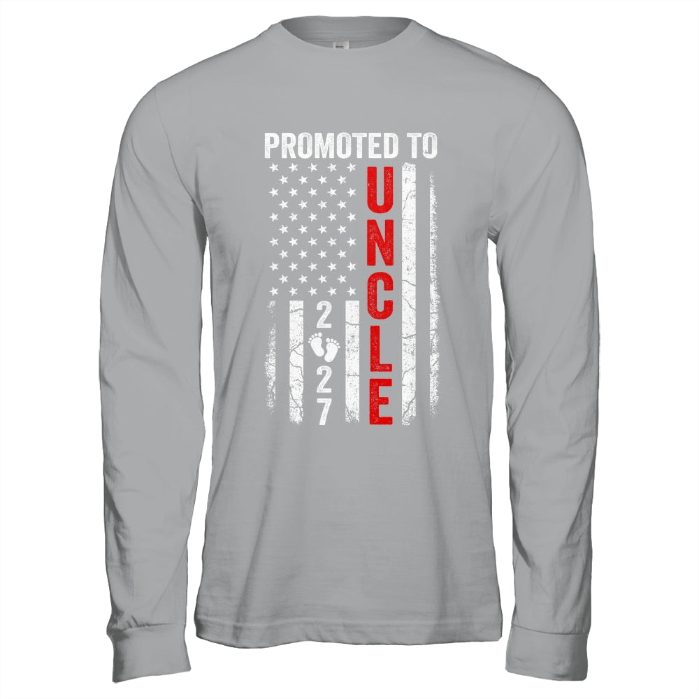 Patriotic Promoted To Uncle 2027 First Time New Uncle Shirt & Hoodie | siriusteestore