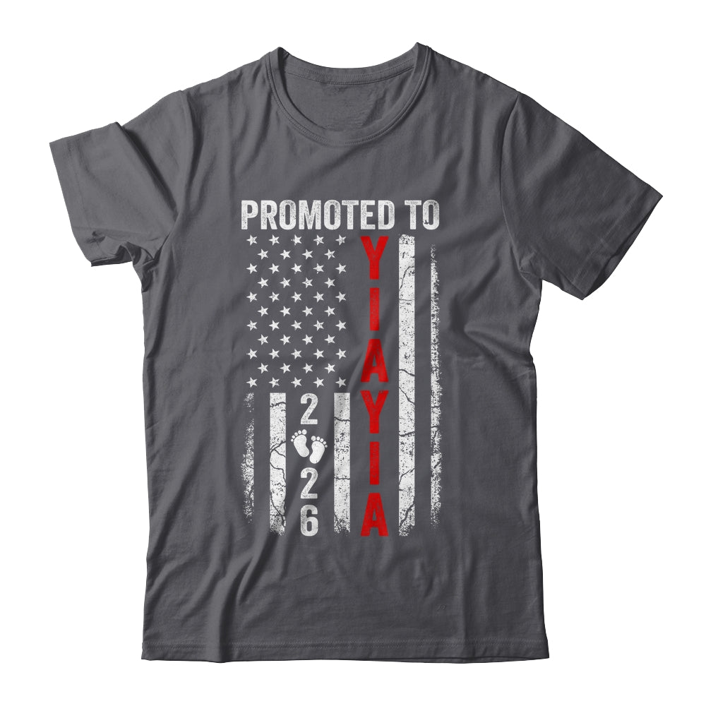 Patriotic Promoted To Yiayia 2026 First Time New Yiayia Shirt & Hoodie | siriusteestore