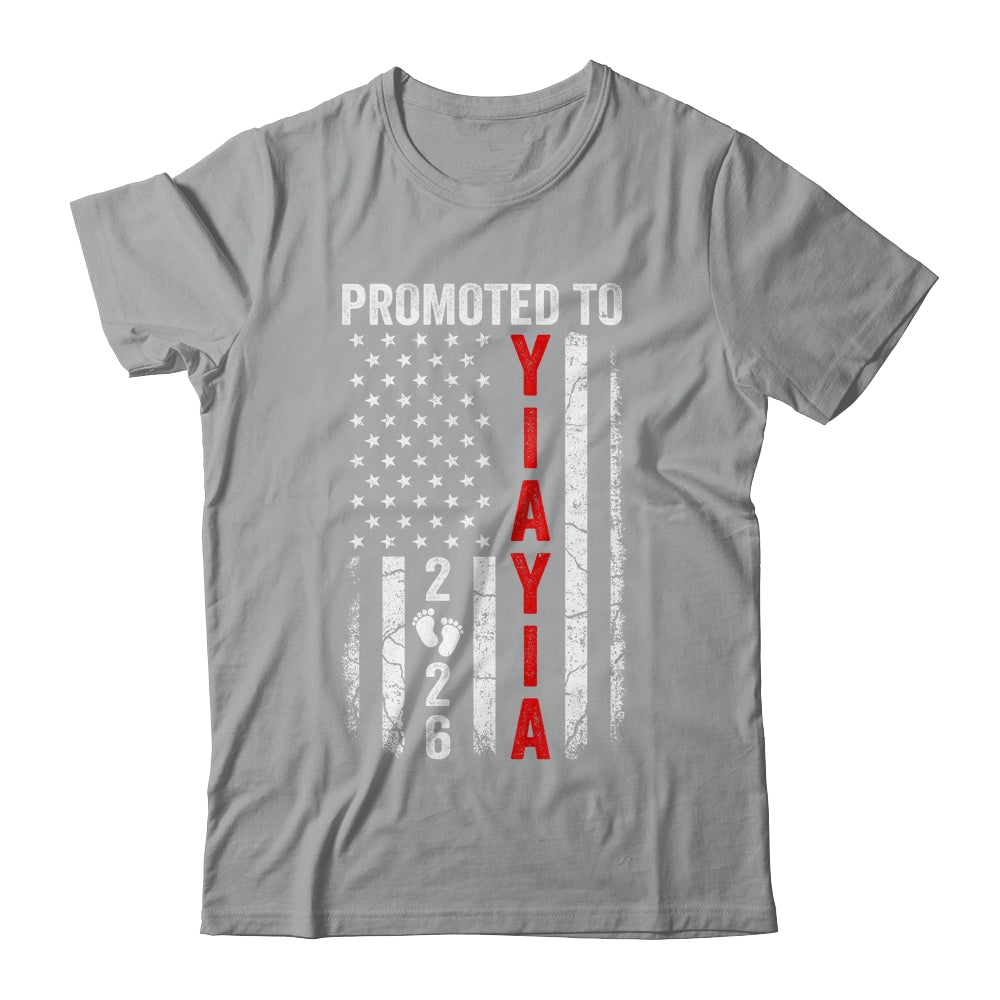 Patriotic Promoted To Yiayia 2026 First Time New Yiayia Shirt & Hoodie | siriusteestore