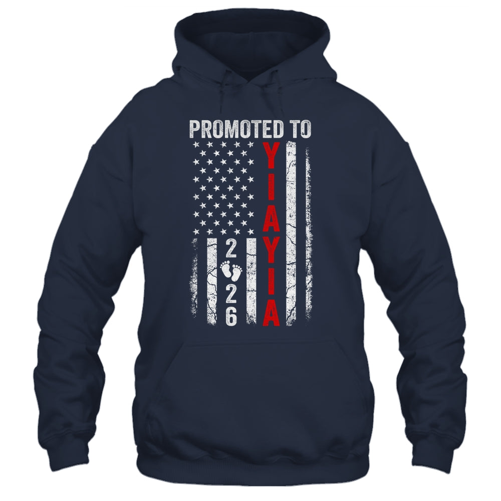 Patriotic Promoted To Yiayia 2026 First Time New Yiayia Shirt & Hoodie | siriusteestore