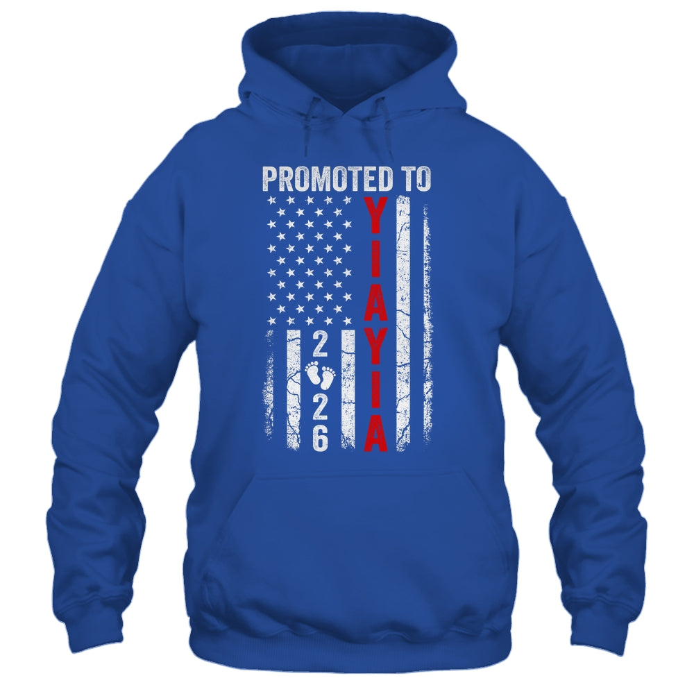 Patriotic Promoted To Yiayia 2026 First Time New Yiayia Shirt & Hoodie | siriusteestore