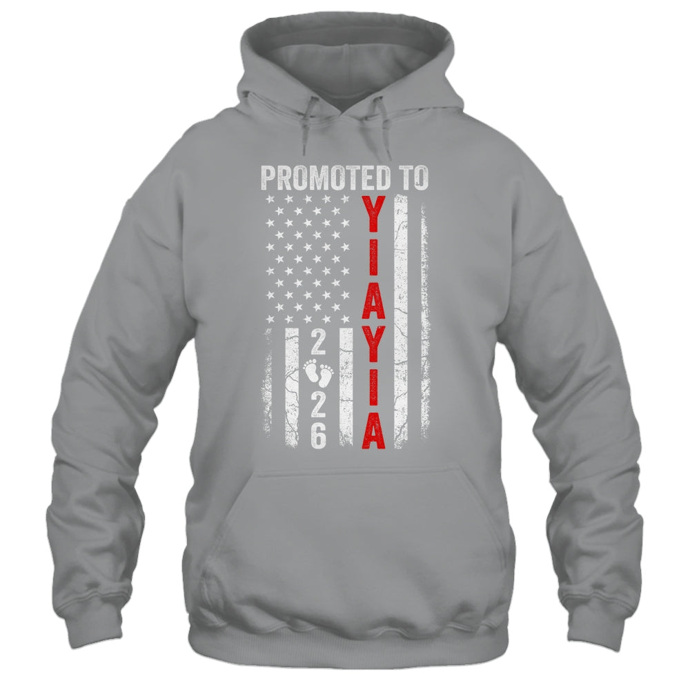 Patriotic Promoted To Yiayia 2026 First Time New Yiayia Shirt & Hoodie | siriusteestore