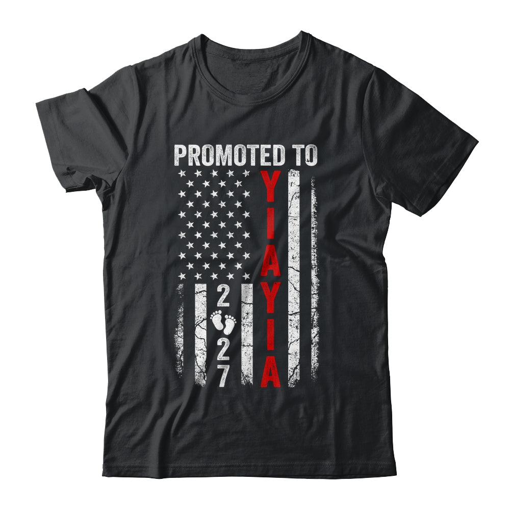 Patriotic Promoted To Yiayia 2027 First Time New Yiayia Shirt & Hoodie | siriusteestore