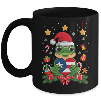 Patriotic Puerto Rico Flag Frog Tree Christmas Puero Rican Mug | siriusteestore