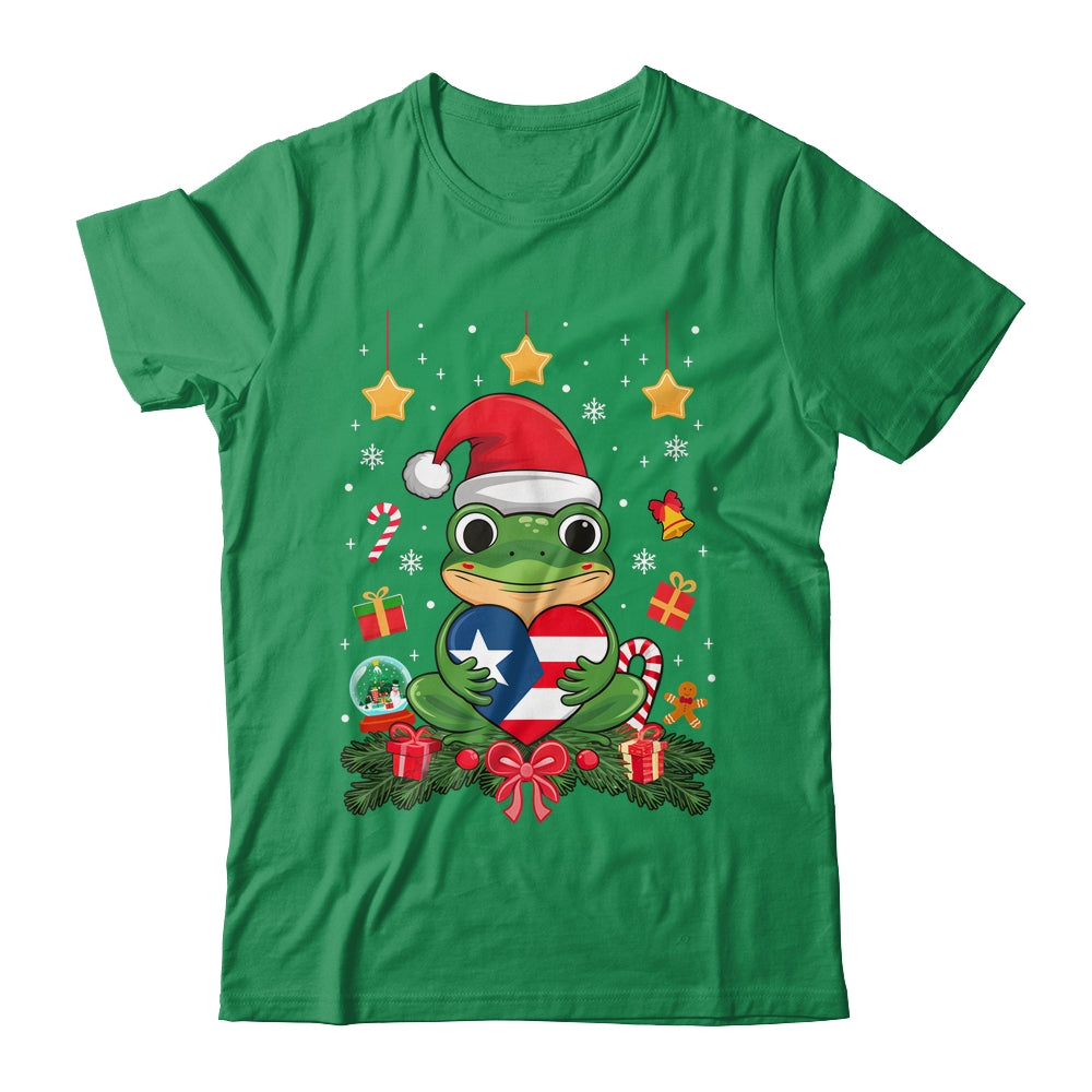 Patriotic Puerto Rico Flag Frog Tree Christmas Puero Rican Shirt & Sweatshirt | siriusteestore