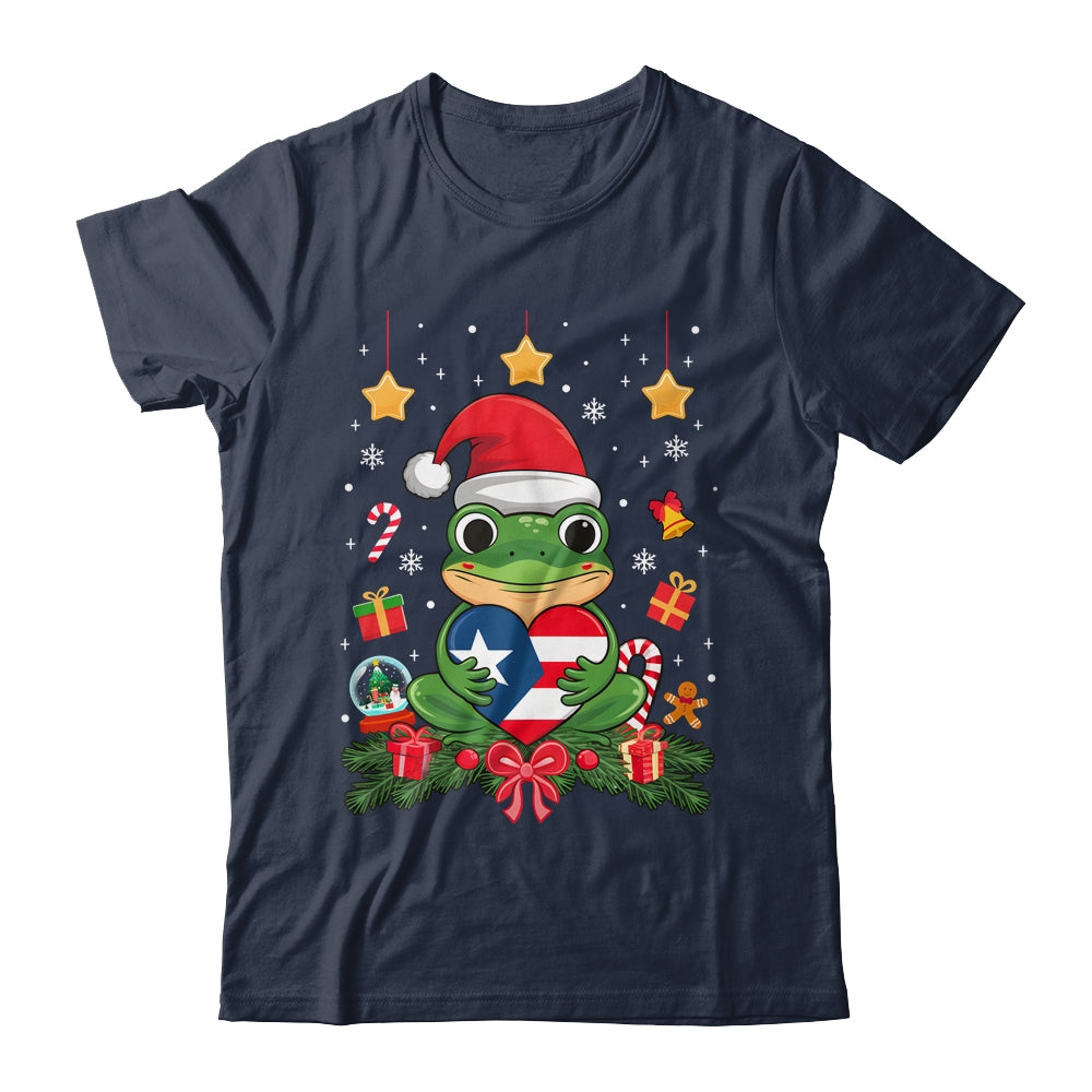 Patriotic Puerto Rico Flag Frog Tree Christmas Puero Rican Shirt & Sweatshirt | siriusteestore