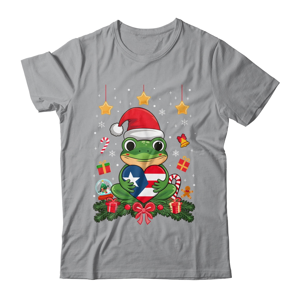 Patriotic Puerto Rico Flag Frog Tree Christmas Puero Rican Shirt & Sweatshirt | siriusteestore