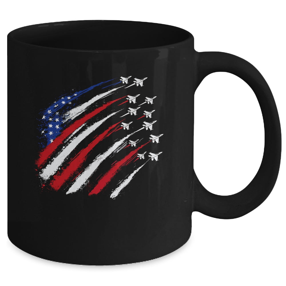 Patriotic Red Blue USA Flag Fighter Jets 4th Of July Mug | siriusteestore