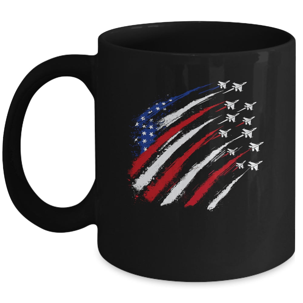 Patriotic Red Blue USA Flag Fighter Jets 4th Of July Mug | siriusteestore