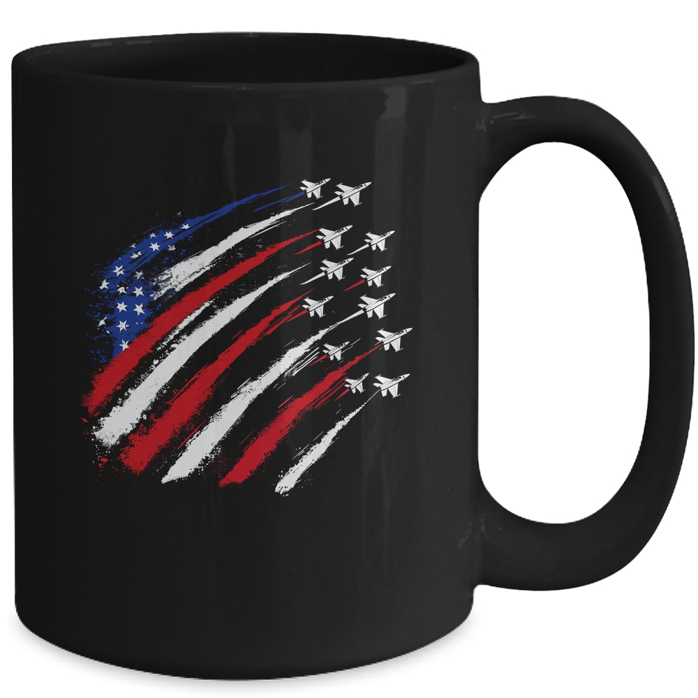 Patriotic Red Blue USA Flag Fighter Jets 4th Of July Mug | siriusteestore