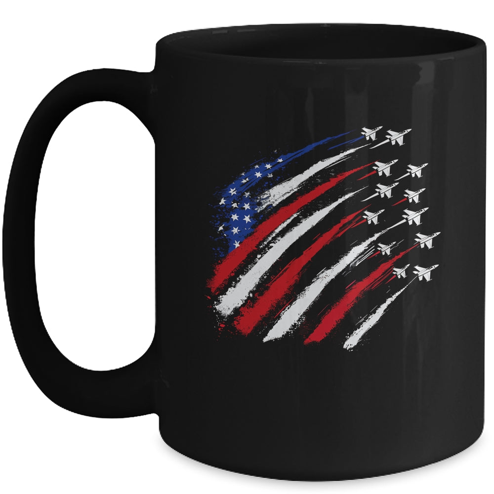 Patriotic Red Blue USA Flag Fighter Jets 4th Of July Mug | siriusteestore