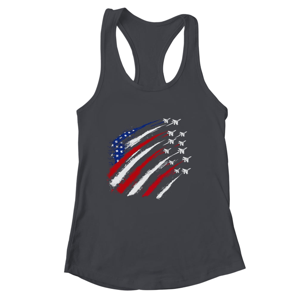 Patriotic Red Blue USA Flag Fighter Jets 4th Of July Shirt & Tank Top | siriusteestore