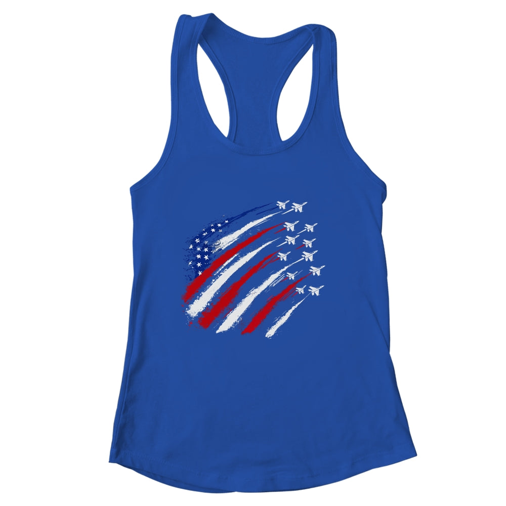 Patriotic Red Blue USA Flag Fighter Jets 4th Of July Shirt & Tank Top | siriusteestore