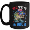 Patriotic Red White & Bruh America Fish Fishing 4th Of July Mug | siriusteestore