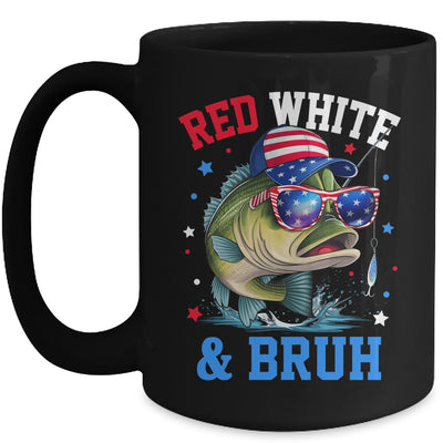 Patriotic Red White & Bruh America Fish Fishing 4th Of July Mug | siriusteestore