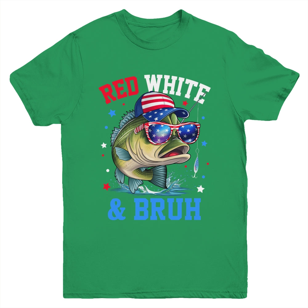 Patriotic Red White & Bruh America Fish Fishing 4th Of July Shirt & Tank Top | siriusteestore