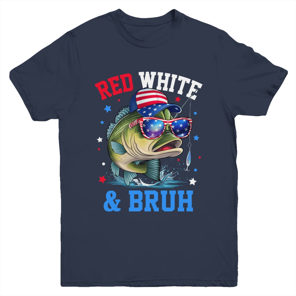 Patriotic Red White & Bruh America Fish Fishing 4th Of July Shirt & Tank Top | siriusteestore