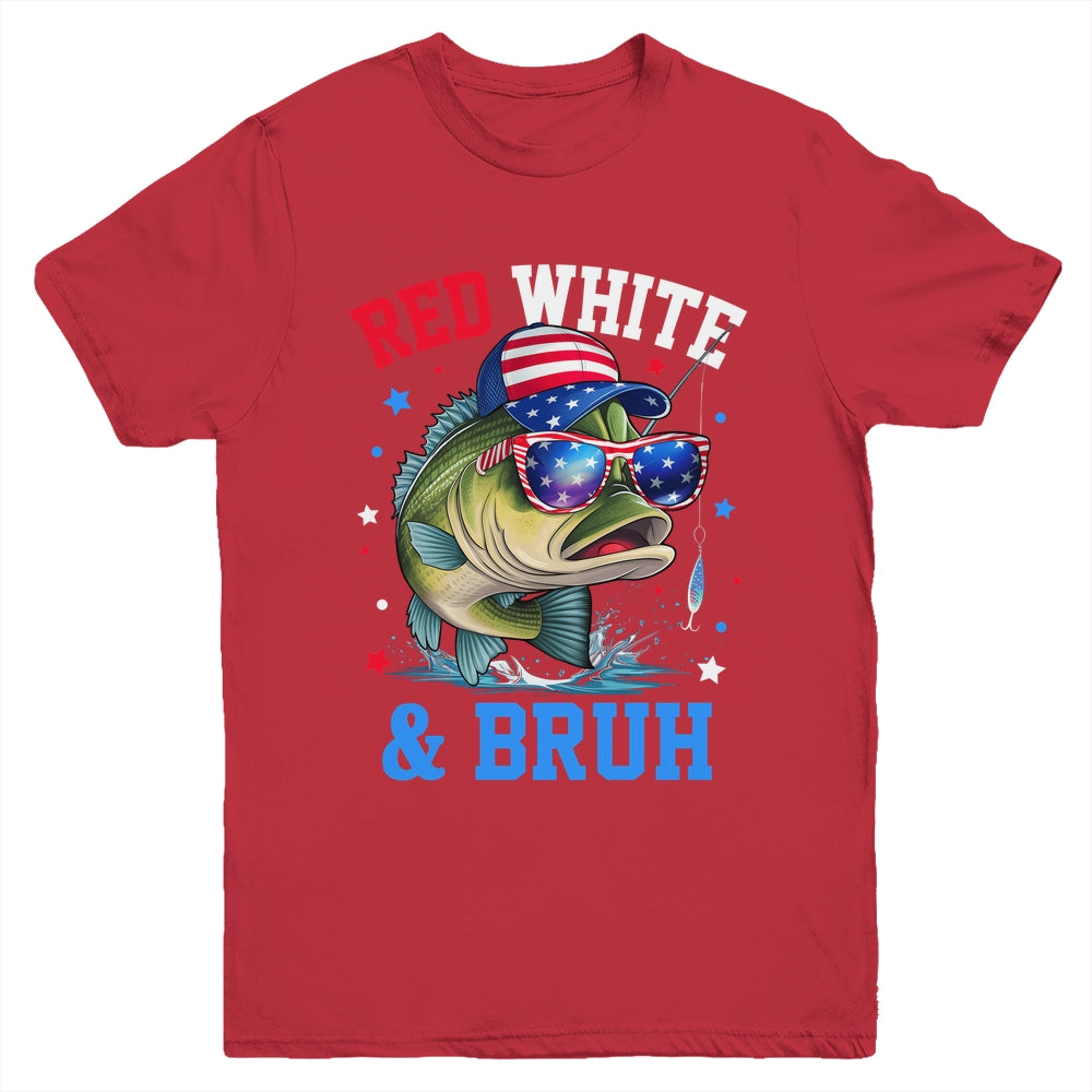 Patriotic Red White & Bruh America Fish Fishing 4th Of July Shirt & Tank Top | siriusteestore