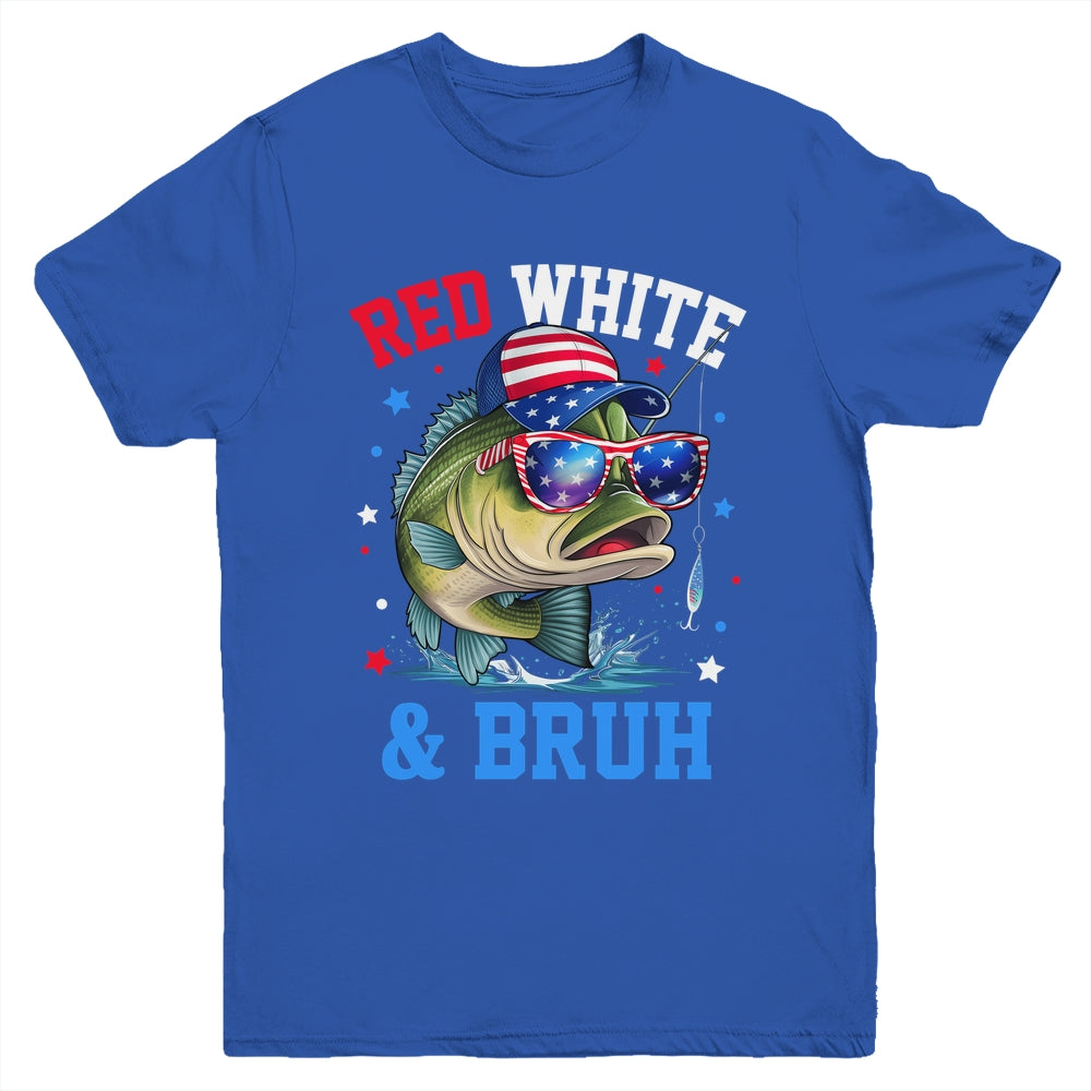 Patriotic Red White & Bruh America Fish Fishing 4th Of July Shirt & Tank Top | siriusteestore