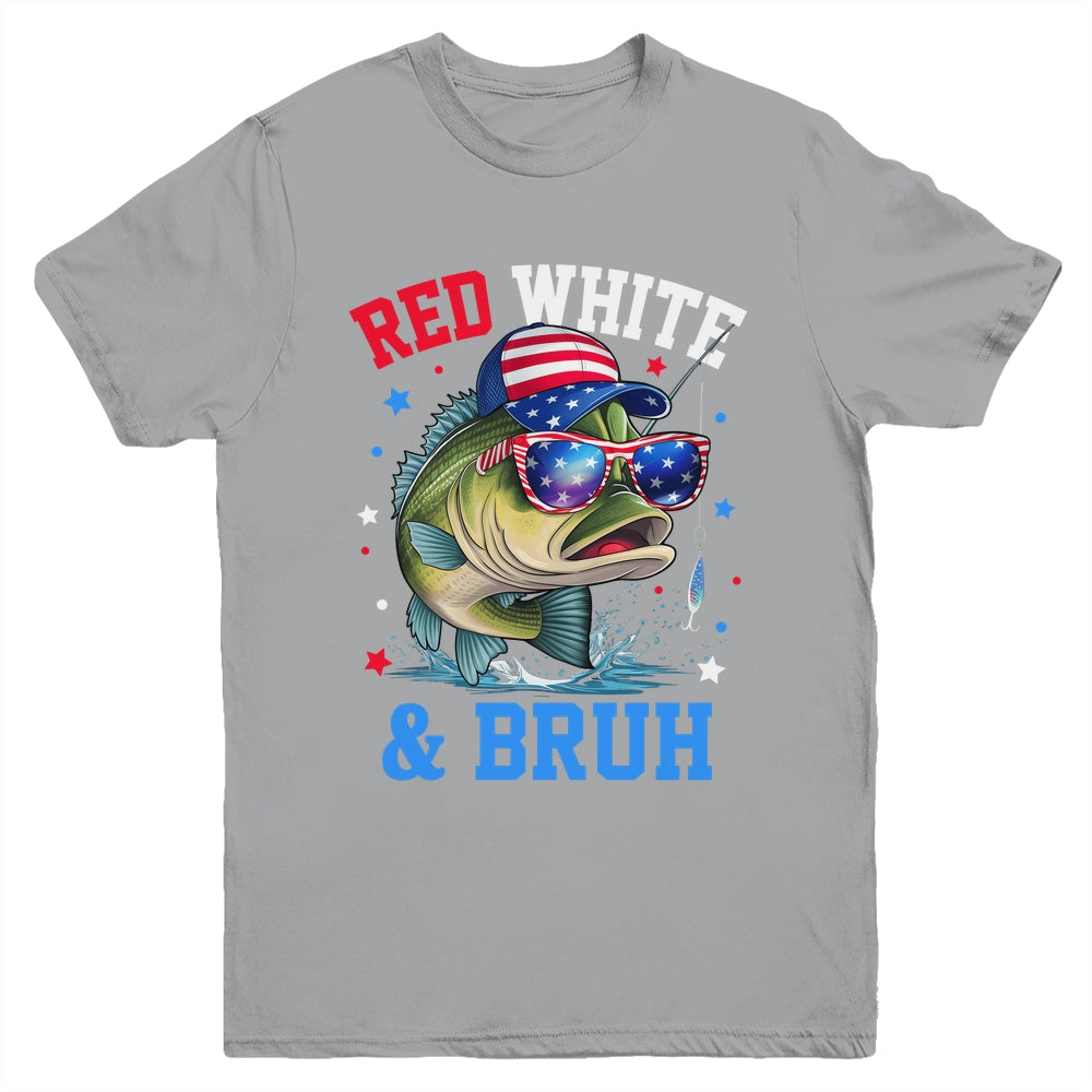 Patriotic Red White & Bruh America Fish Fishing 4th Of July Shirt & Tank Top | siriusteestore