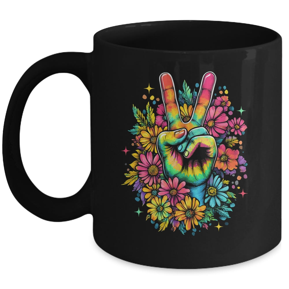 Peace Hippie 60s 70s Tie Dye Flower Love Women Costume Mug | siriusteestore