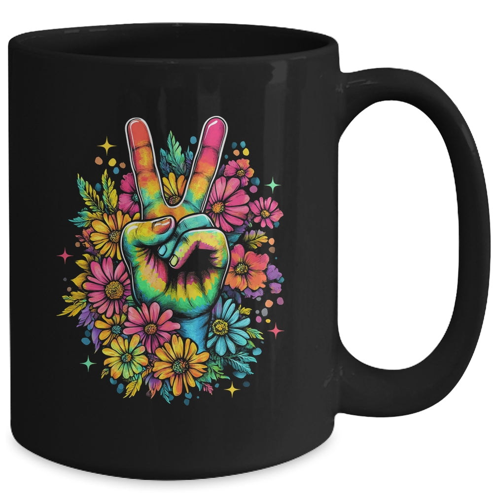 Peace Hippie 60s 70s Tie Dye Flower Love Women Costume Mug | siriusteestore