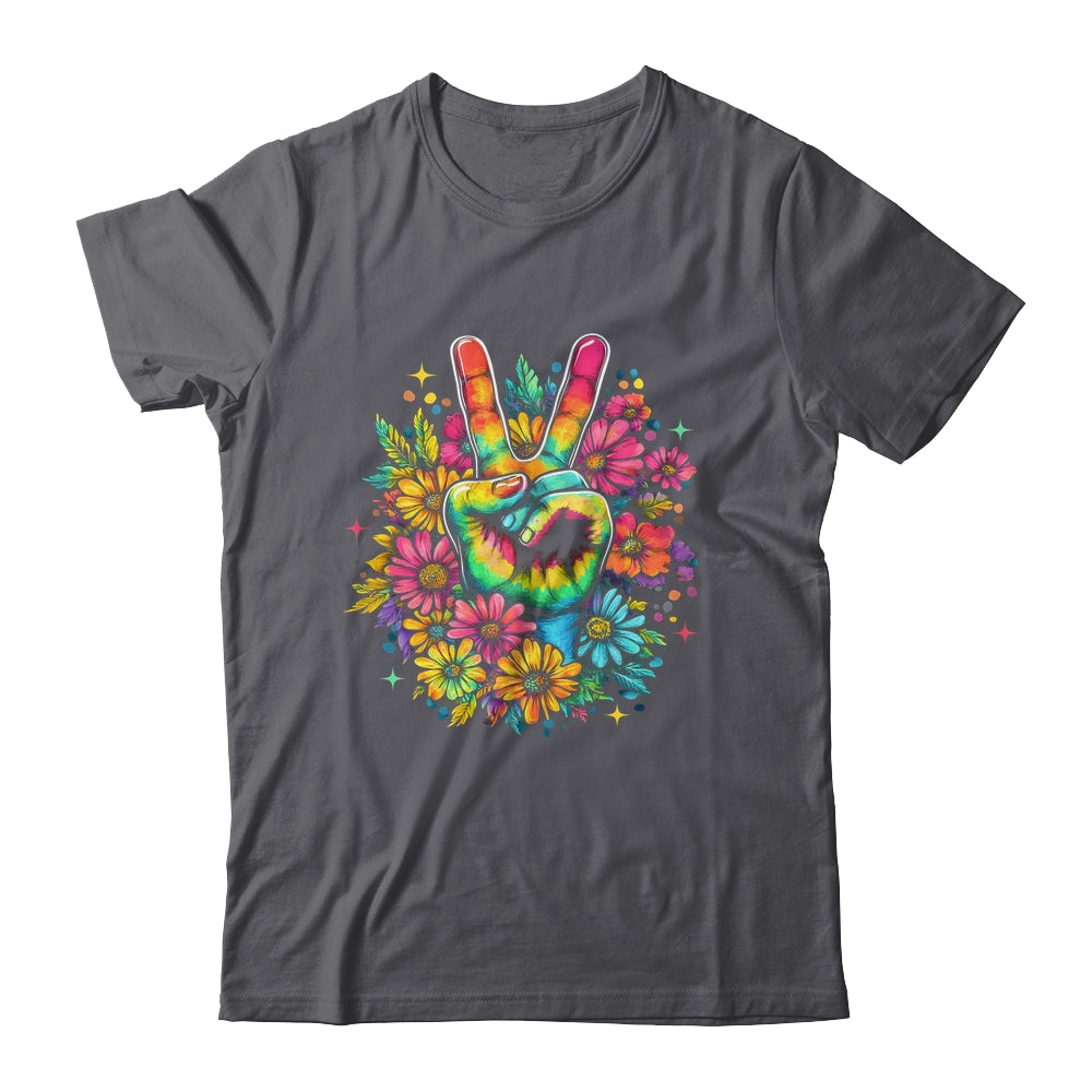 Peace Hippie 60s 70s Tie Dye Flower Love Women Costume Shirt & Tank Top | siriusteestore