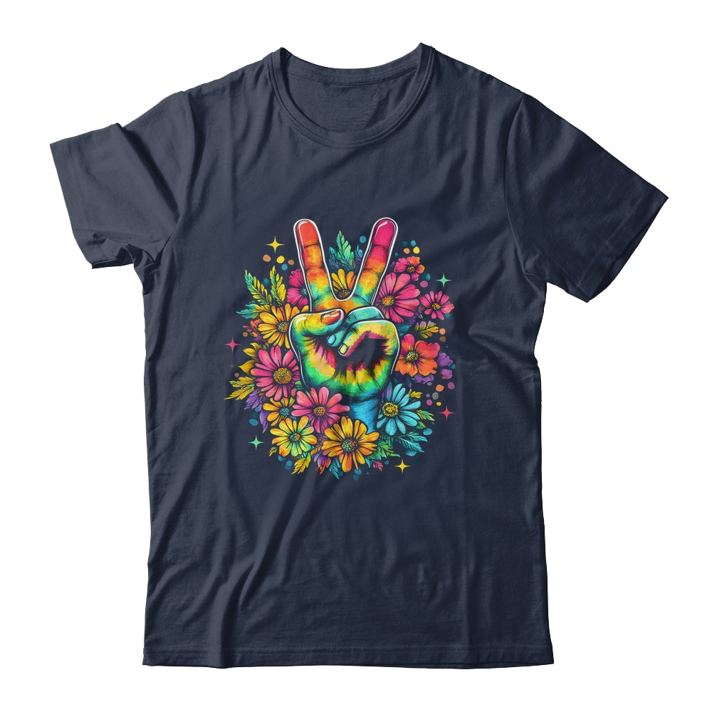 Peace Hippie 60s 70s Tie Dye Flower Love Women Costume Shirt & Tank Top | siriusteestore