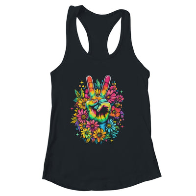 Peace Hippie 60s 70s Tie Dye Flower Love Women Costume Shirt & Tank Top | siriusteestore