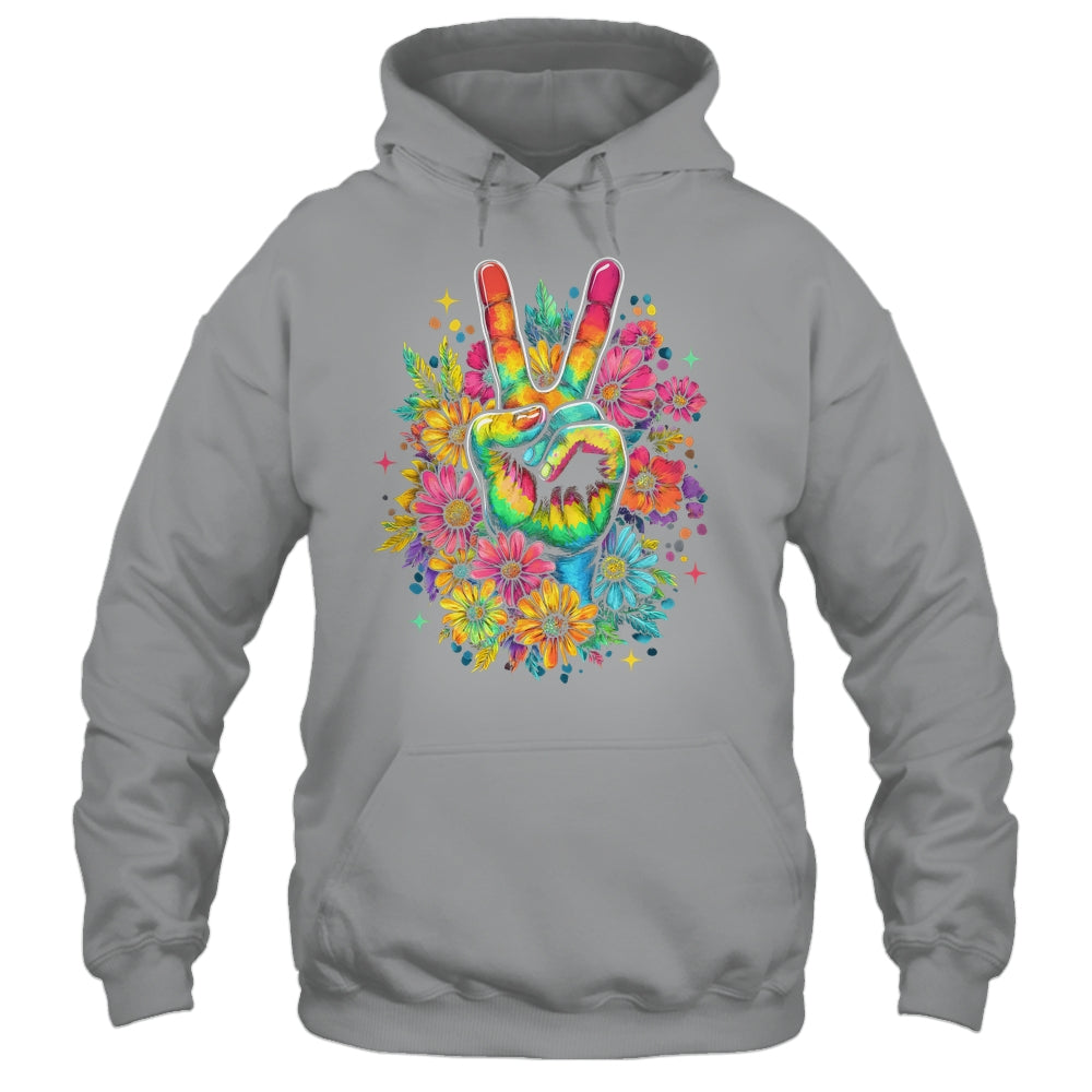 Peace Hippie 60s 70s Tie Dye Flower Love Women Costume Shirt & Tank Top | siriusteestore